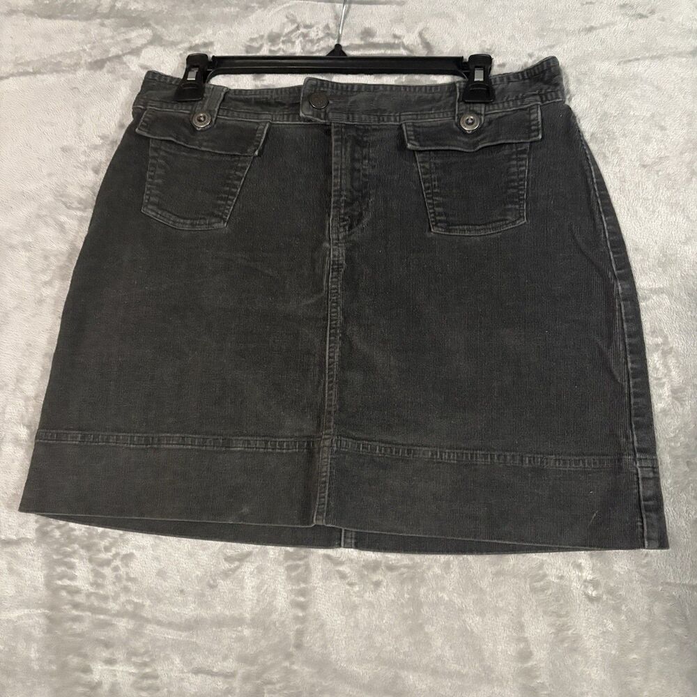 Patagonia Corduroy Utility Skirt Women's Size 10 Charcoal Gray Stretch Gorpcore